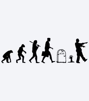 Potisk trička Evoluce zombie