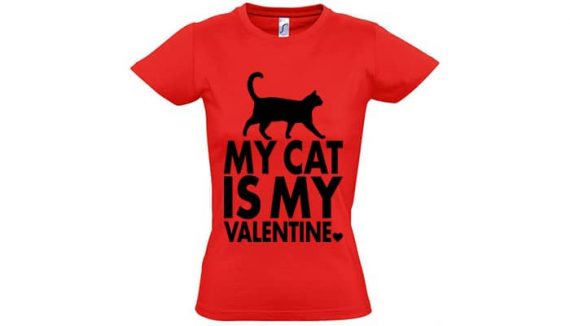 tričko na valentýna kočka